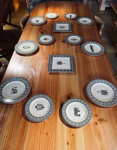 Roland Zobel Ceramic Dinner Service, Graphic Design, France, 1970