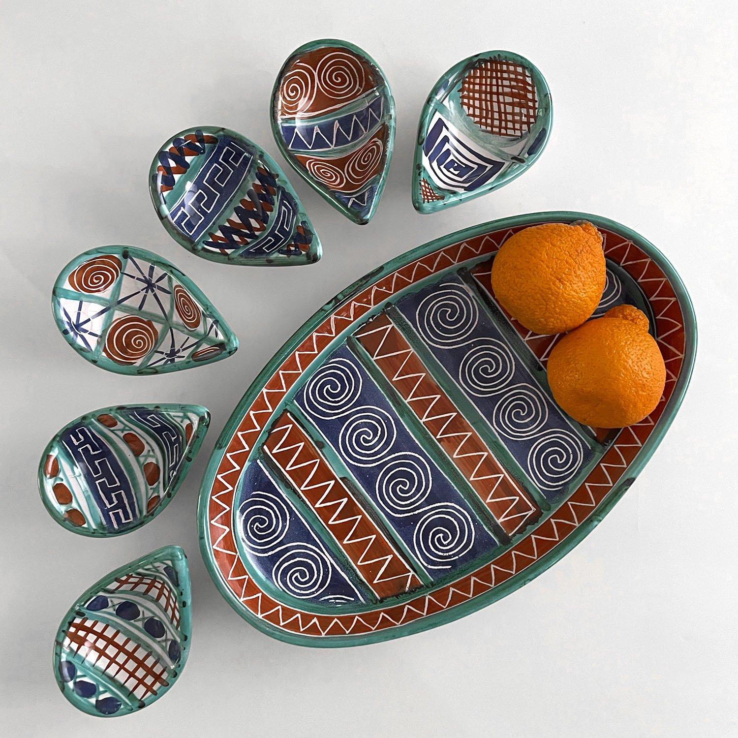 French Ceramic Teardrop Tapas Vessels by Robert Picault For Sale 9