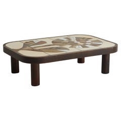 French Ceramic Tile Coffee Table by Roger Capron, 1960s