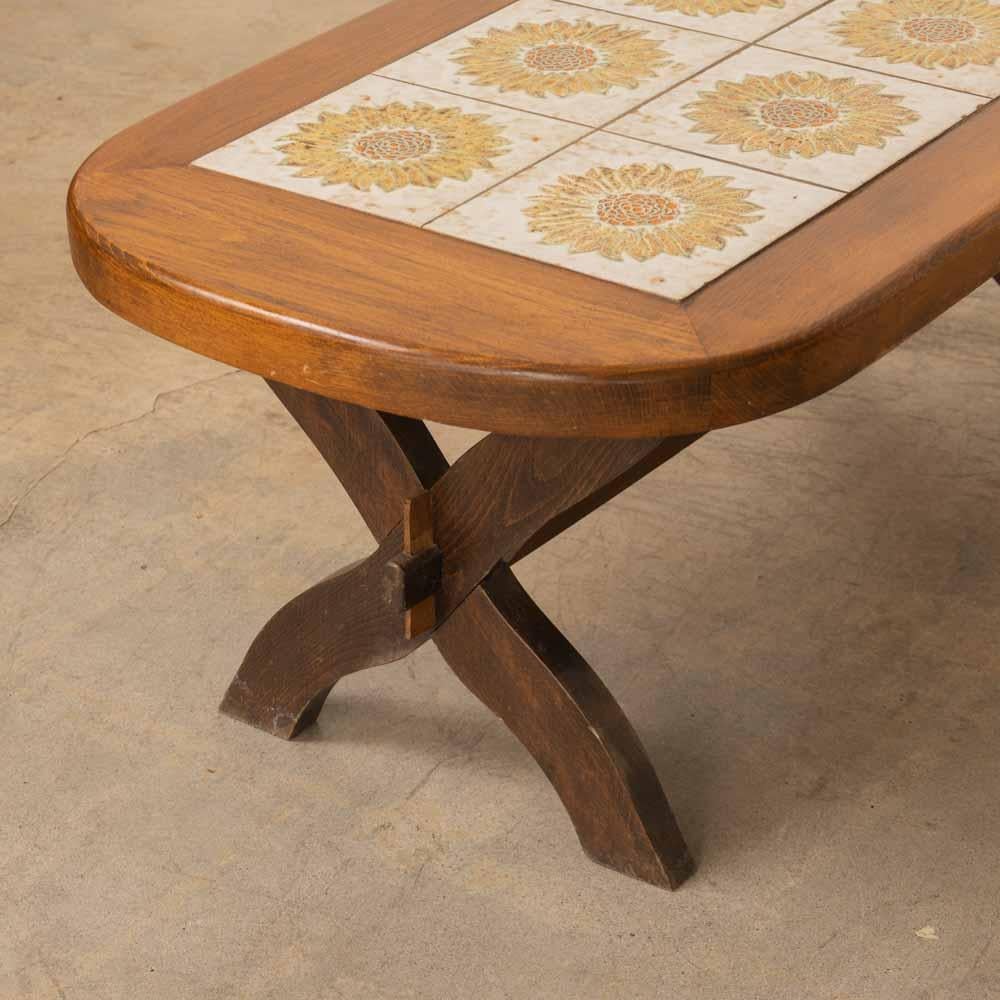 French Ceramic Tile Coffee Table For Sale 8