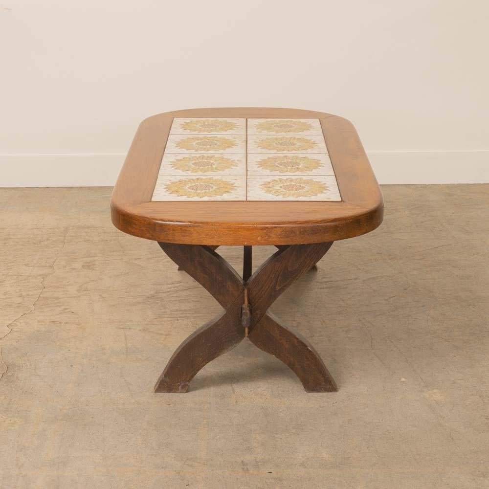 French Ceramic Tile Coffee Table For Sale 2