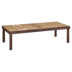French Ceramic Tile Coffee Table with Bird Motif by Roger Capron, 1960s