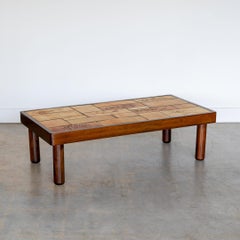 French Ceramic Tile Coffee Table by Vallauris