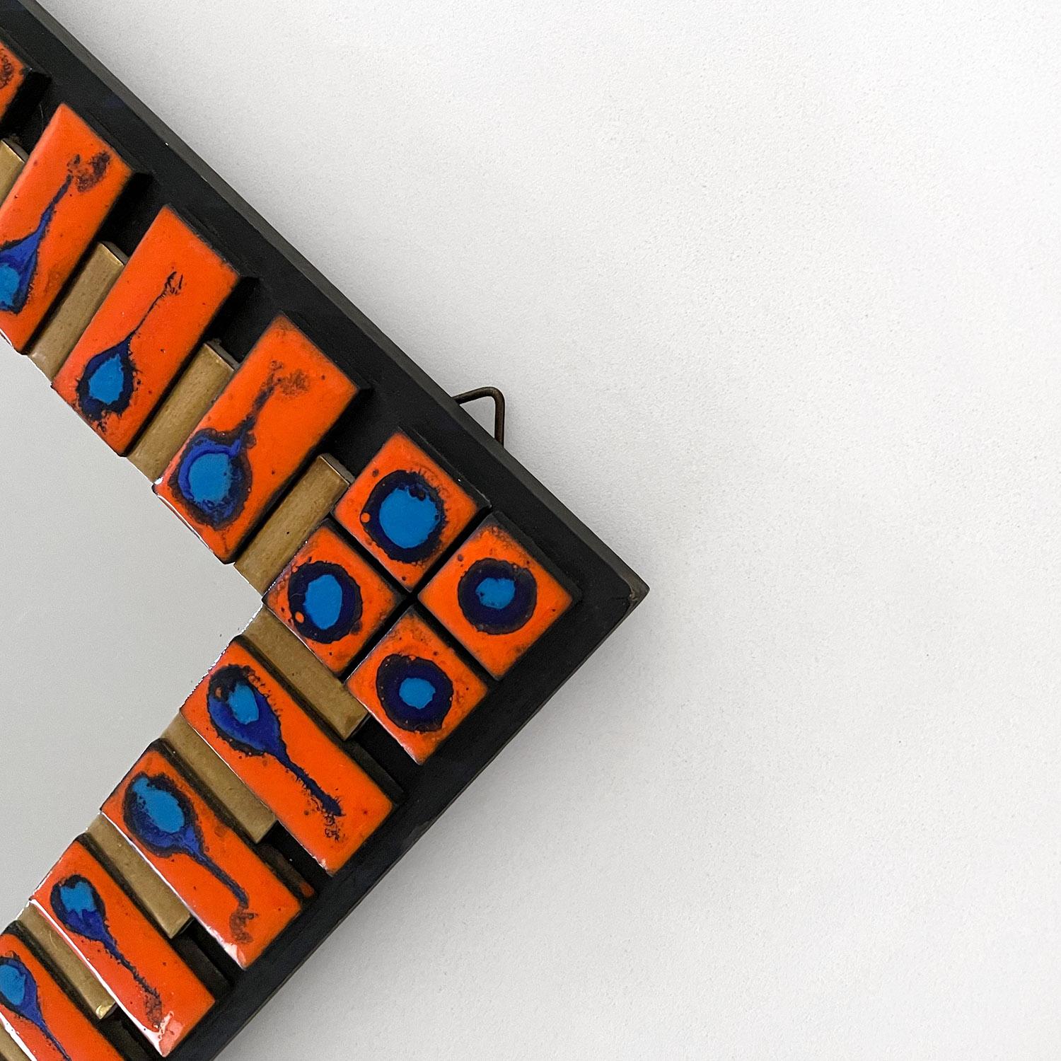 Miroir mural en céramique dans le style de François Lembo Bon état - En vente à Los Angeles, CA