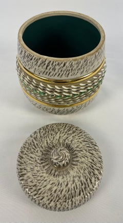 French Ceramic Jewelry Box Signed Lucien Brisdoux