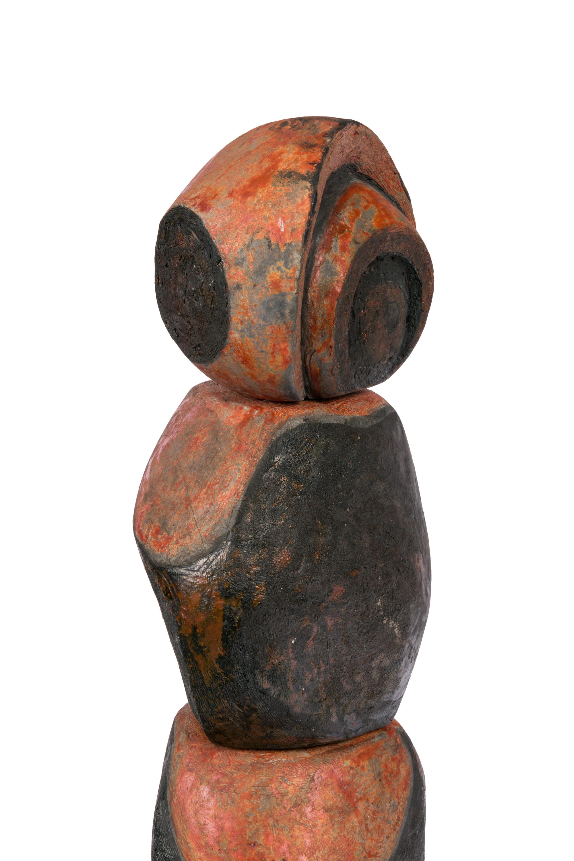 French Ceramic Totem Sculpture, 1990s In Good Condition In New York, NY