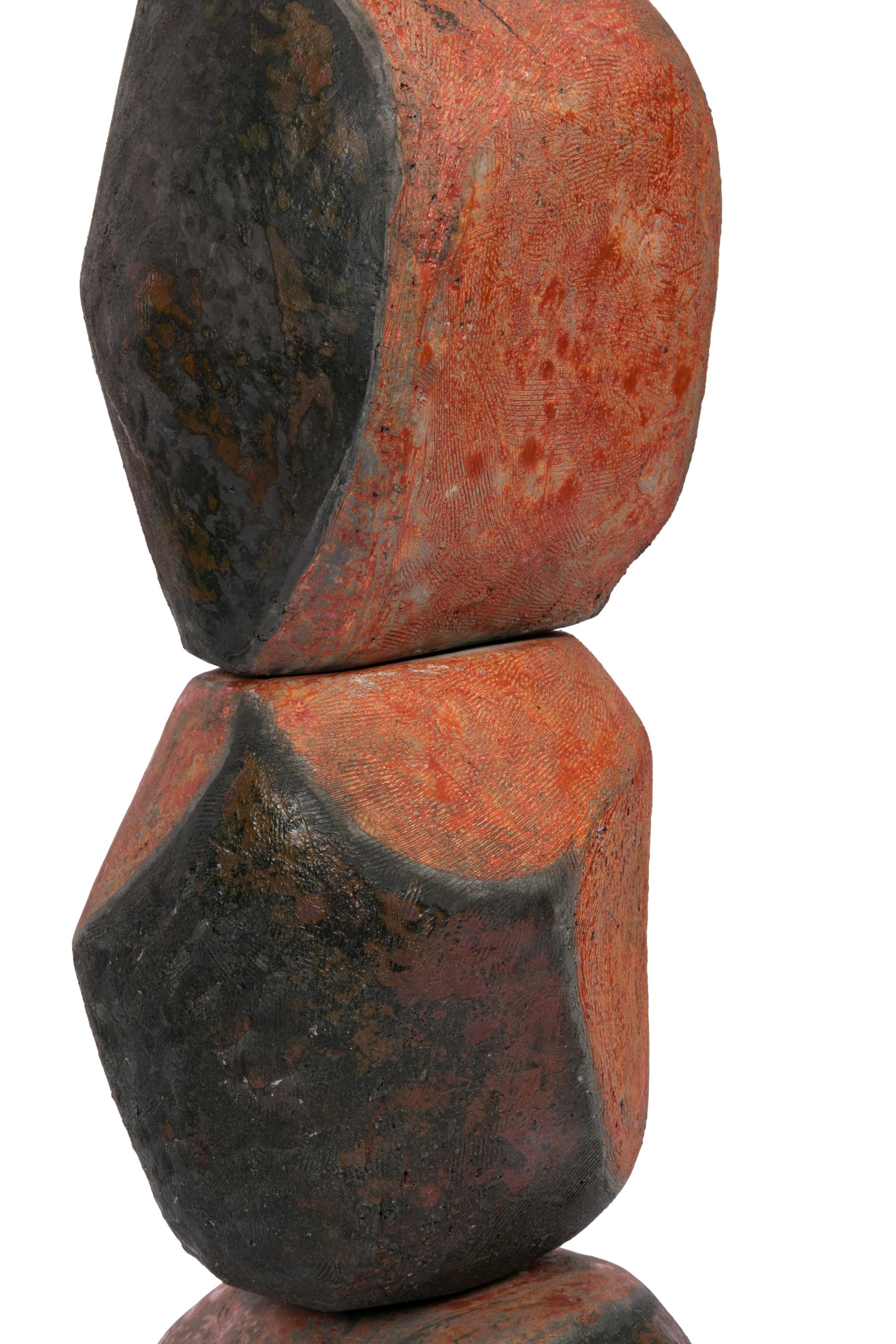 Late 20th Century French Ceramic Totem Sculpture, 1990s