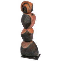 French Ceramic Totem Sculpture, 1990s