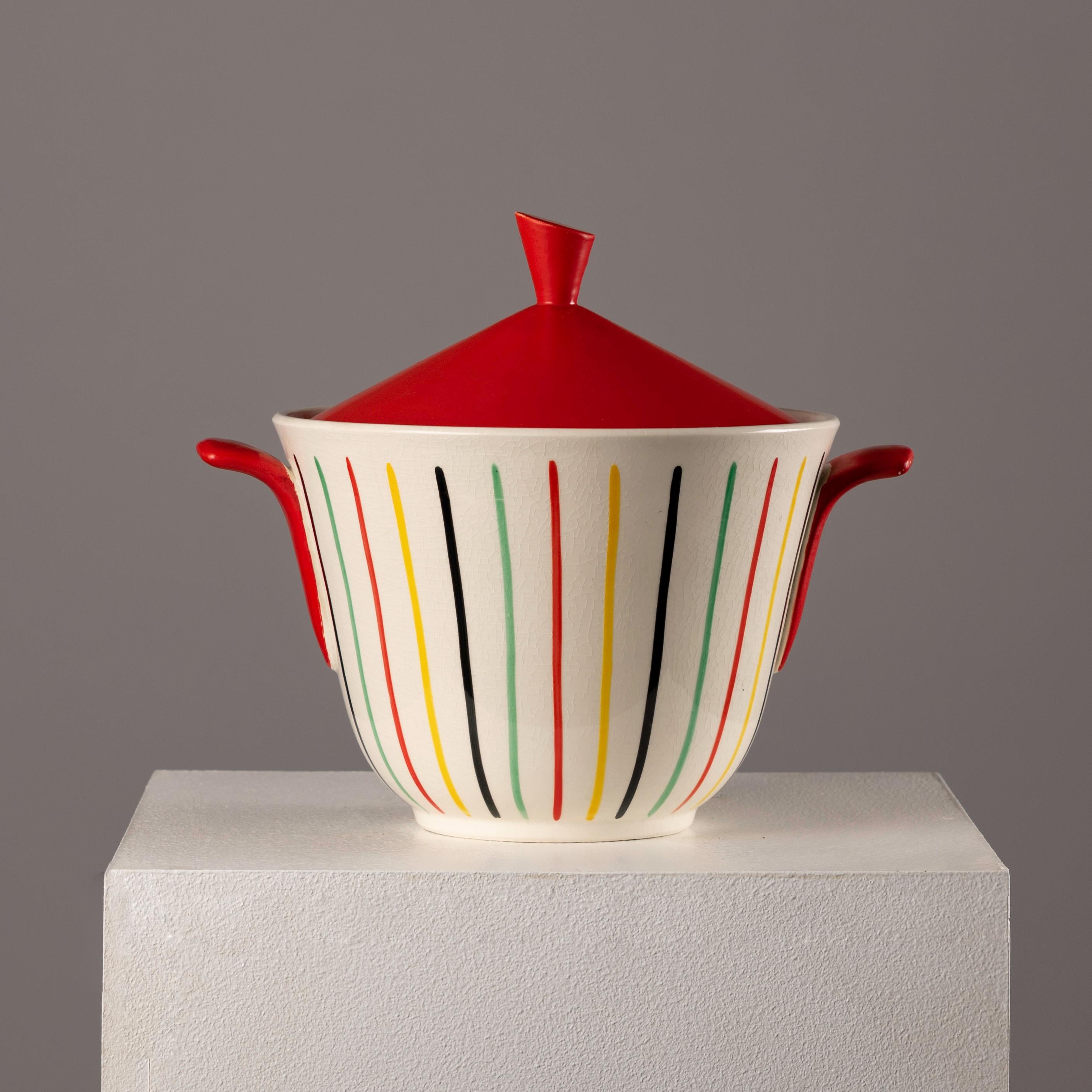 Mid-Century Modern French Ceramic Tureen by Marianne Westman for Longchamp, France For Sale