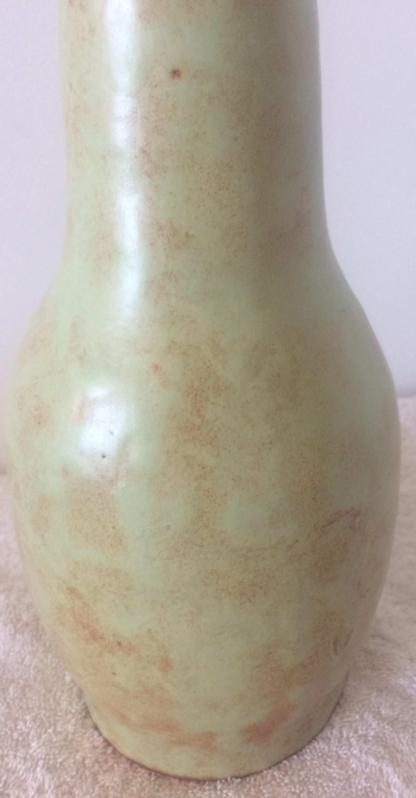 Glazed French Ceramic Vase from Vallauris Signed Chabrol For Sale