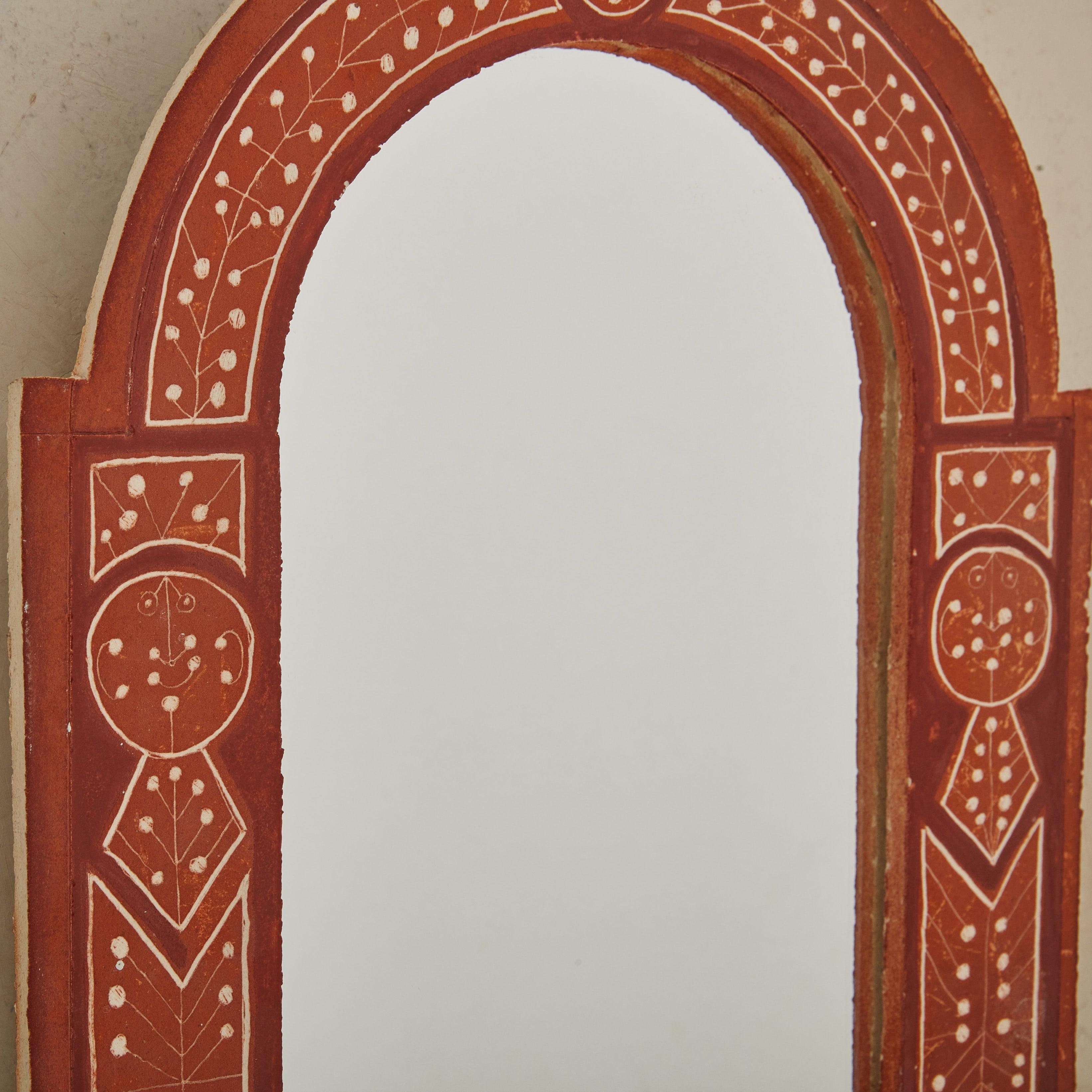 Français Miroir mural en céramique de Roger Capron, années 1950 en vente