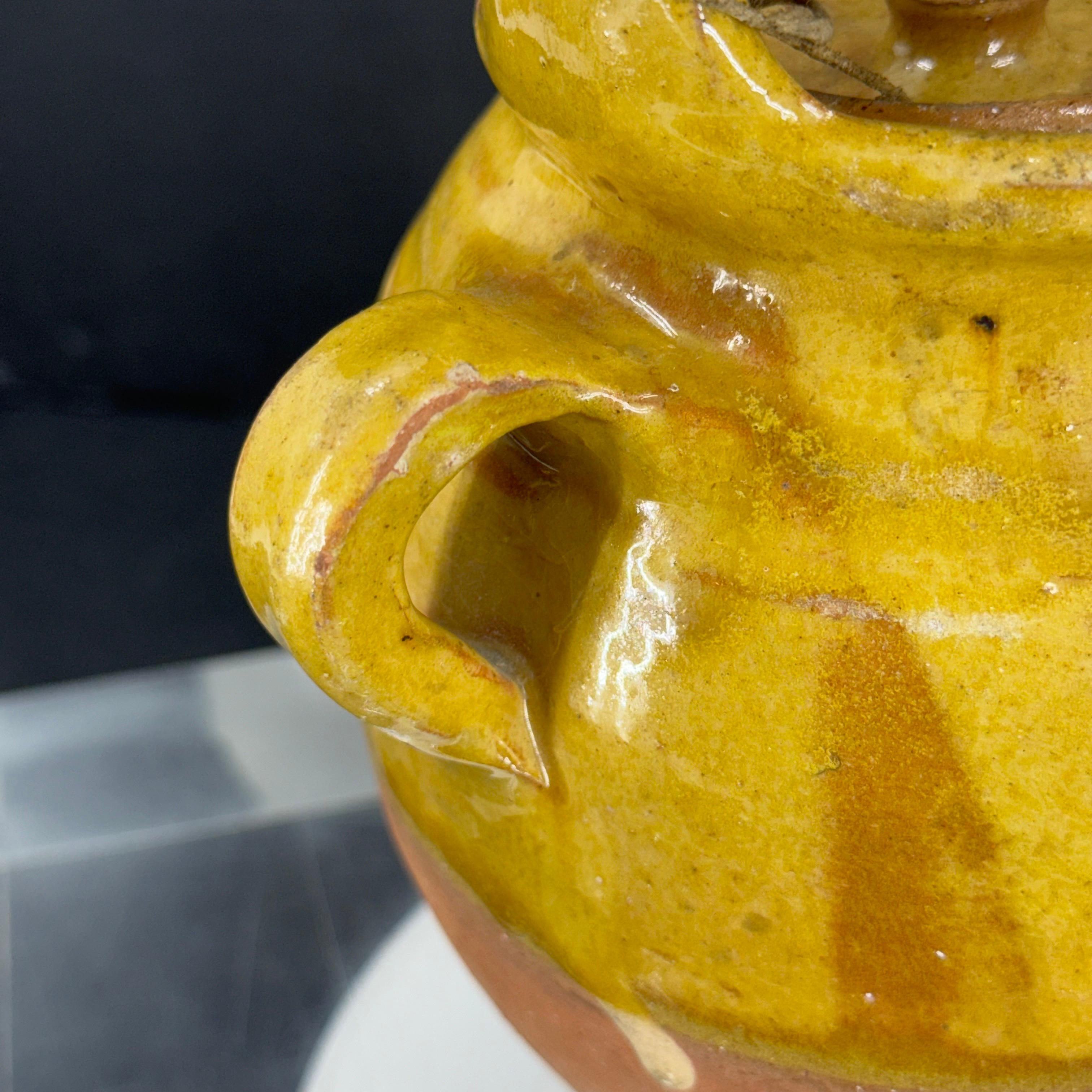 French Ceramic Water Cruche Jug with Handle and Lid 4