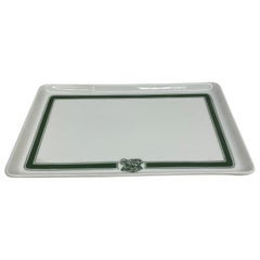 French Ceramic White Serving Tray Modern Classic William Guerin Limoges France