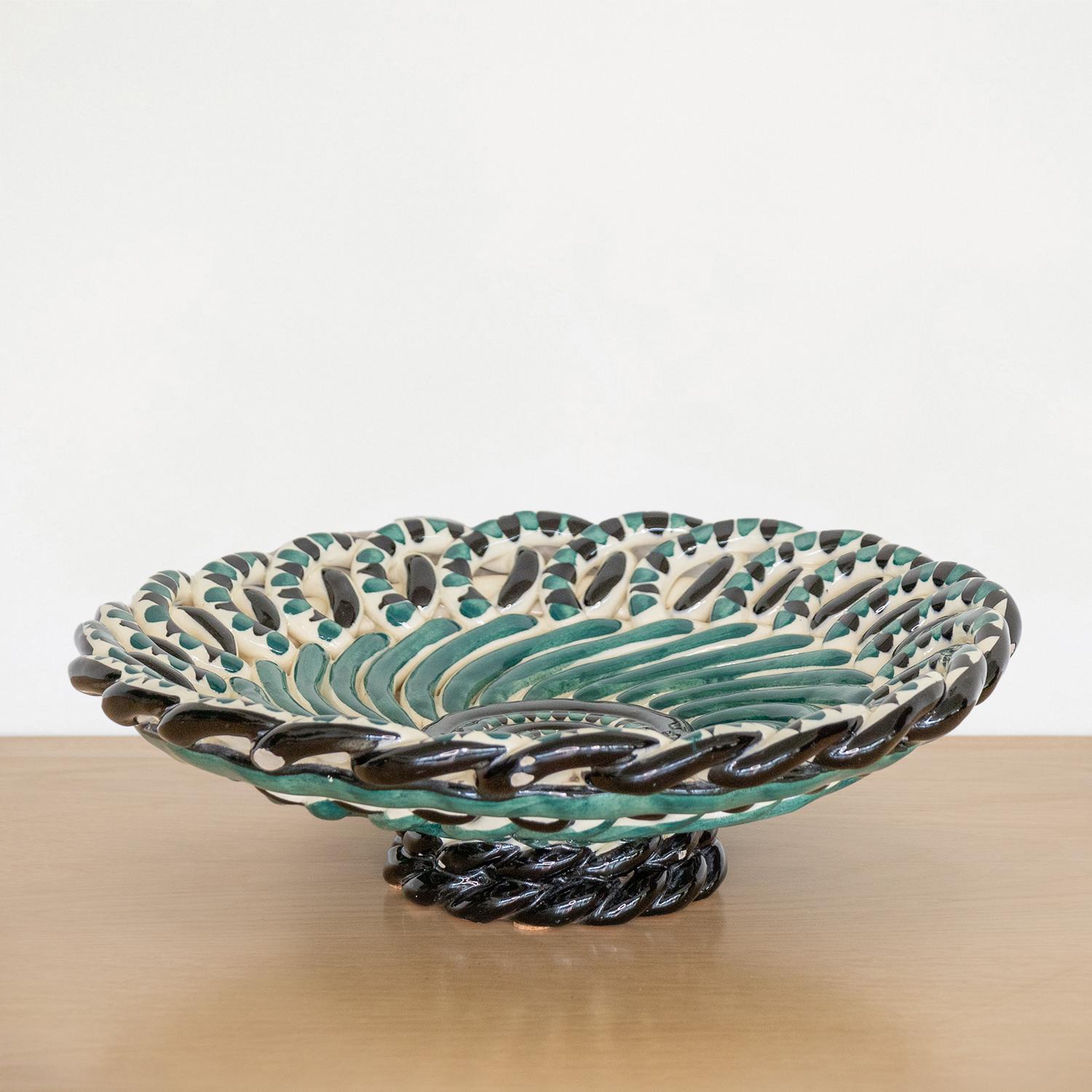 French Ceramic Woven Bowl  For Sale 1