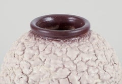 French ceramicist. Ceramic vase. Lava glaze in light and brown colours.