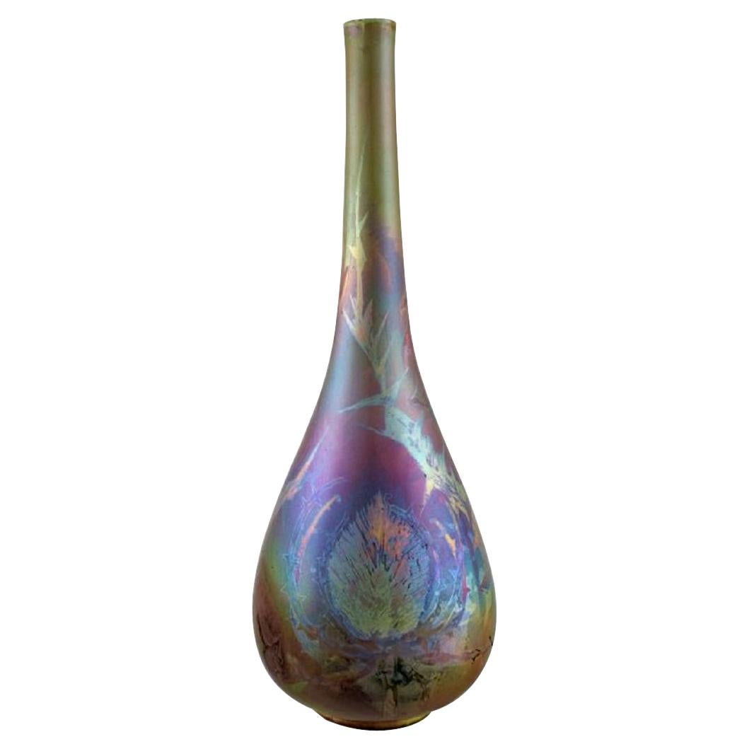 French Ceramist, Antique Vase in Glazed Ceramics, Early 20th C For Sale