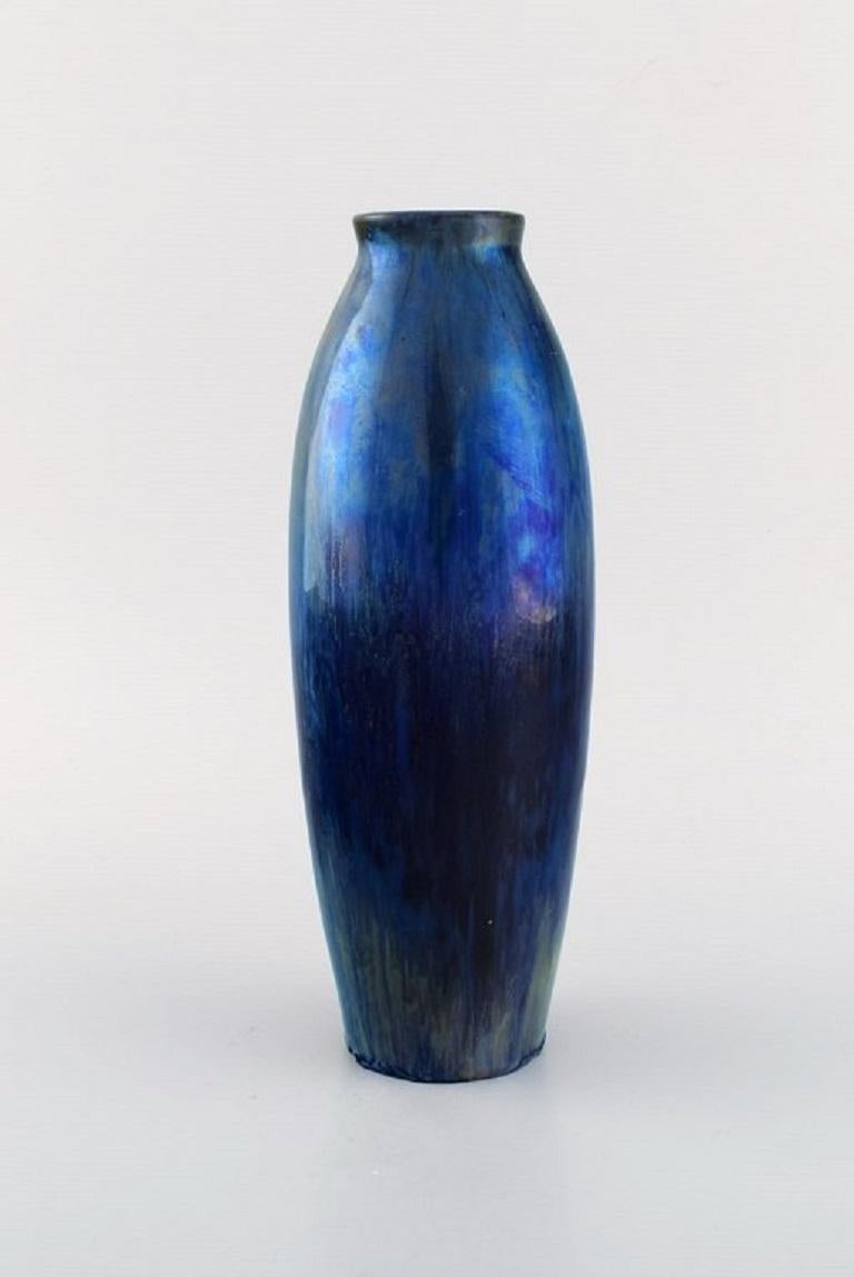 Art Nouveau French Ceramist, Unique Antique Vase in Glazed Ceramics, Early 20th C For Sale