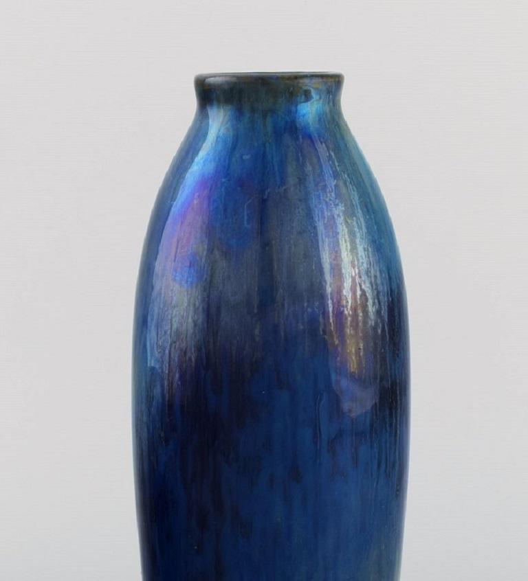 20th Century French Ceramist, Unique Antique Vase in Glazed Ceramics, Early 20th C For Sale