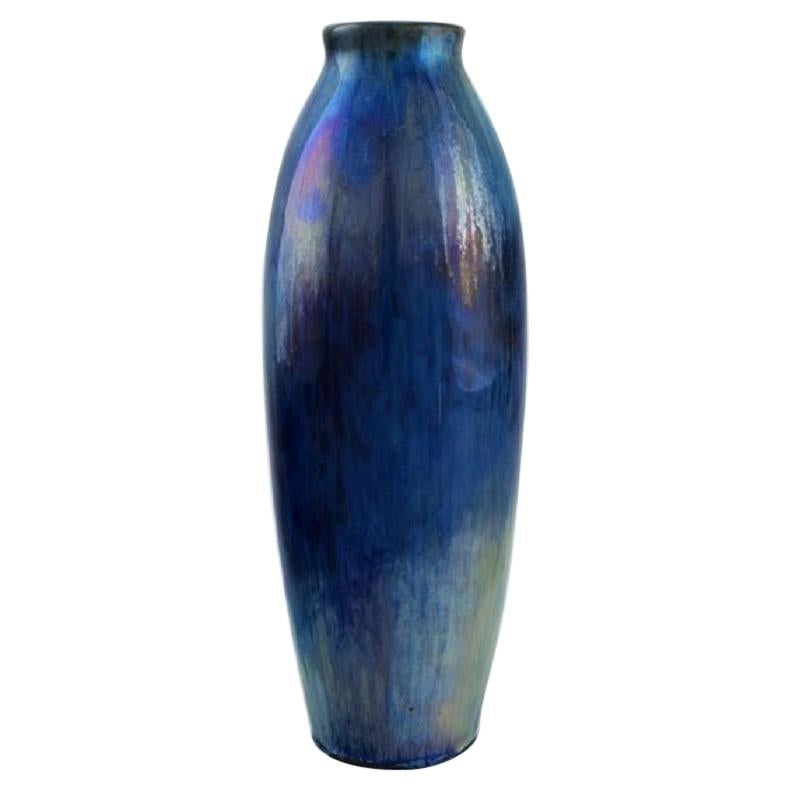 French Ceramist, Unique Antique Vase in Glazed Ceramics, Early 20th C For Sale