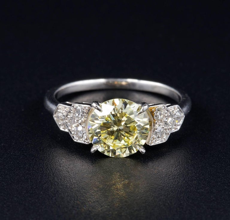 French Certified 2 0 Carat Plus Natural Fancy Yellow French Certified 2 0 Carat Plus Natural Fancy Yellow