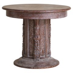 French Cerused Oak Center Table, 1940s