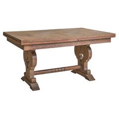 French Cerused Oak Extendable Dining Table, 1940s