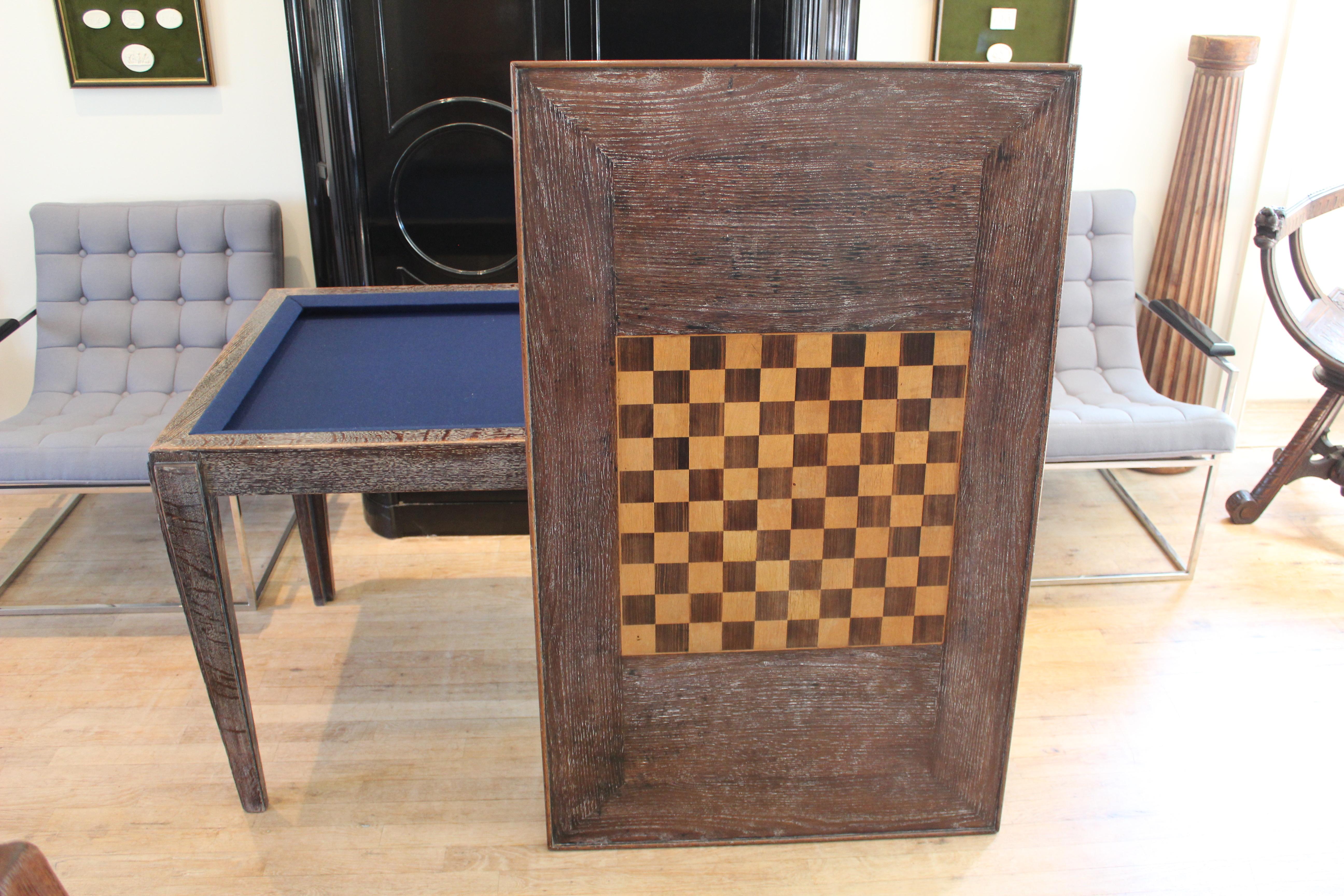 French cerused oak game table.