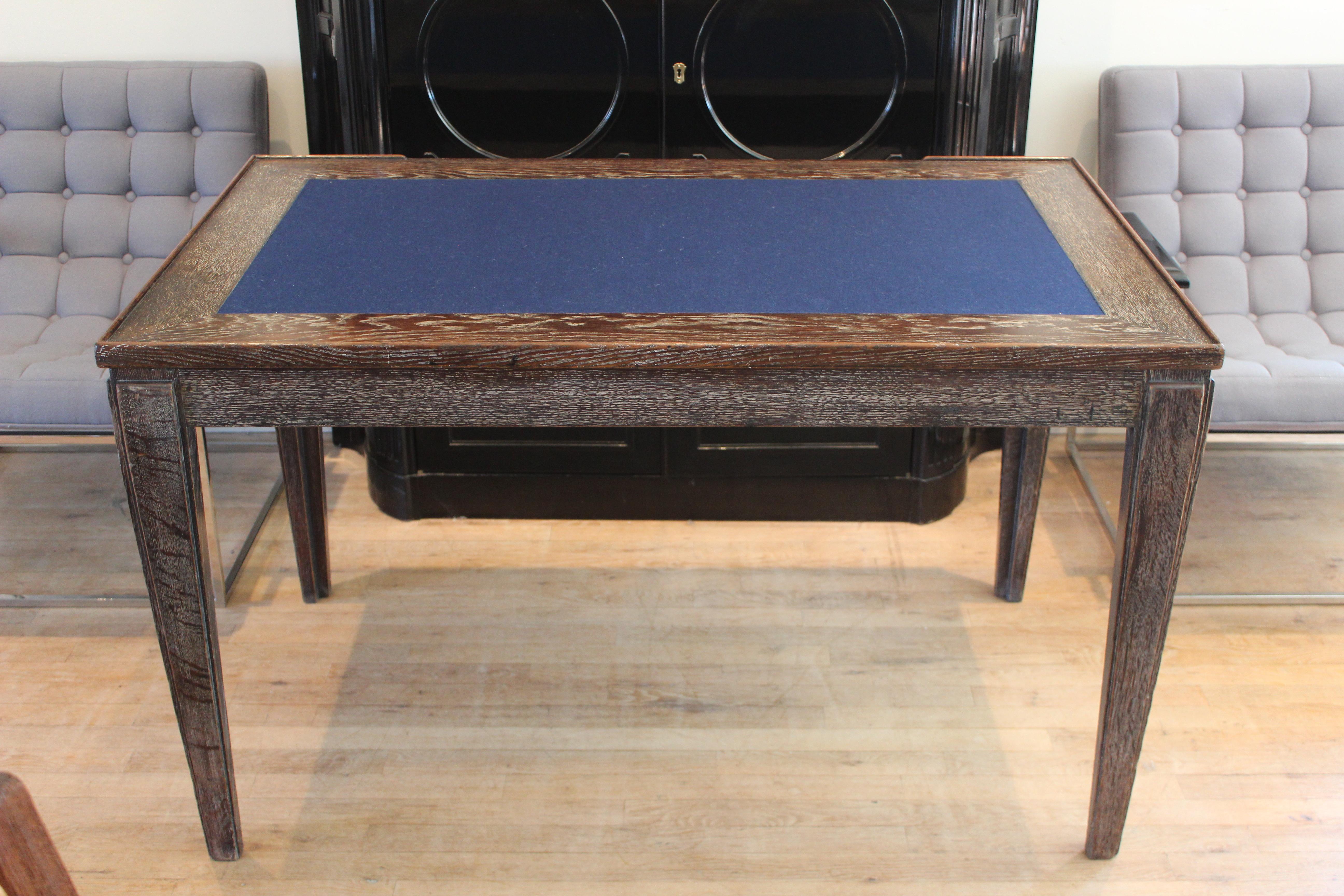 Mid-20th Century French Cerused Oak Game Table