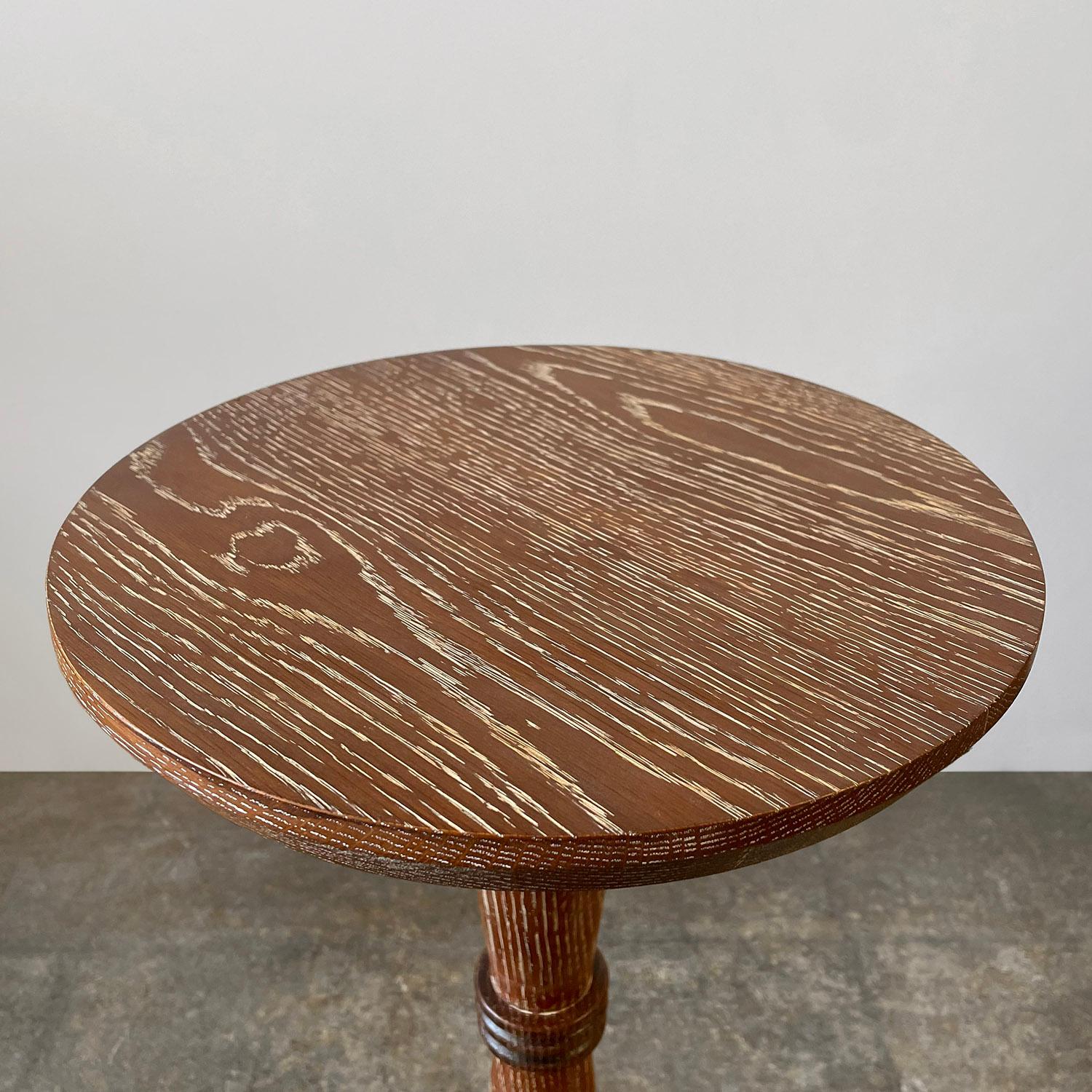 French Cerused Oak Pedestal Table For Sale 3