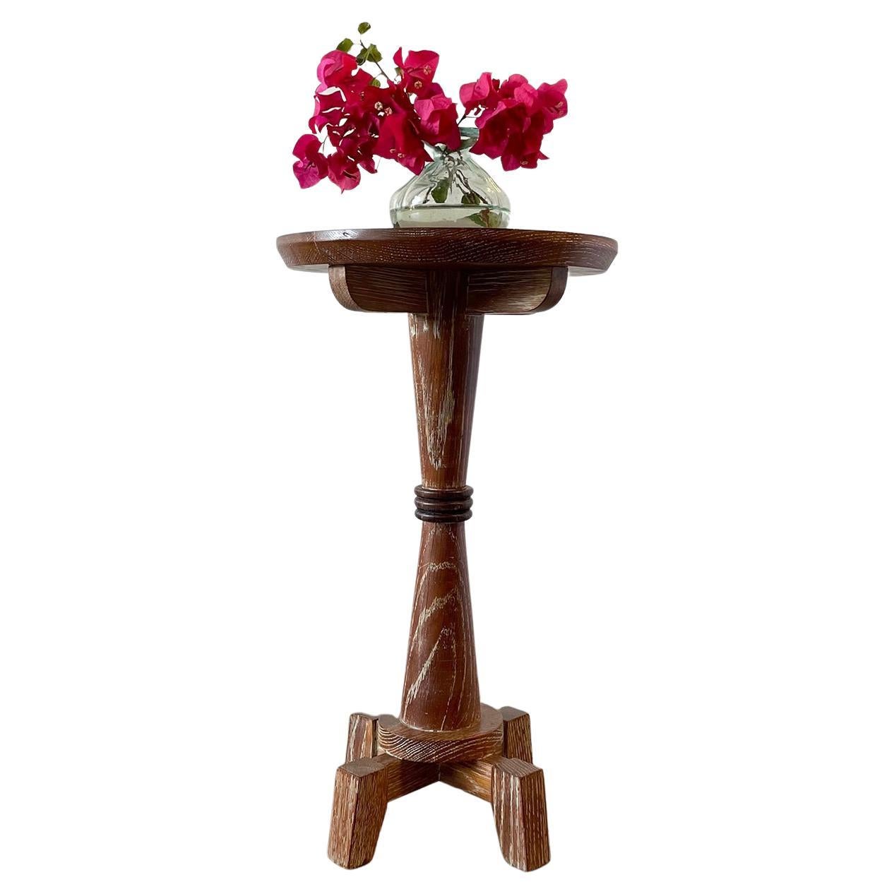 French Cerused Oak Pedestal Table