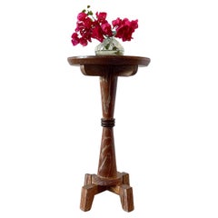 Vintage French Cerused Oak Pedestal Table