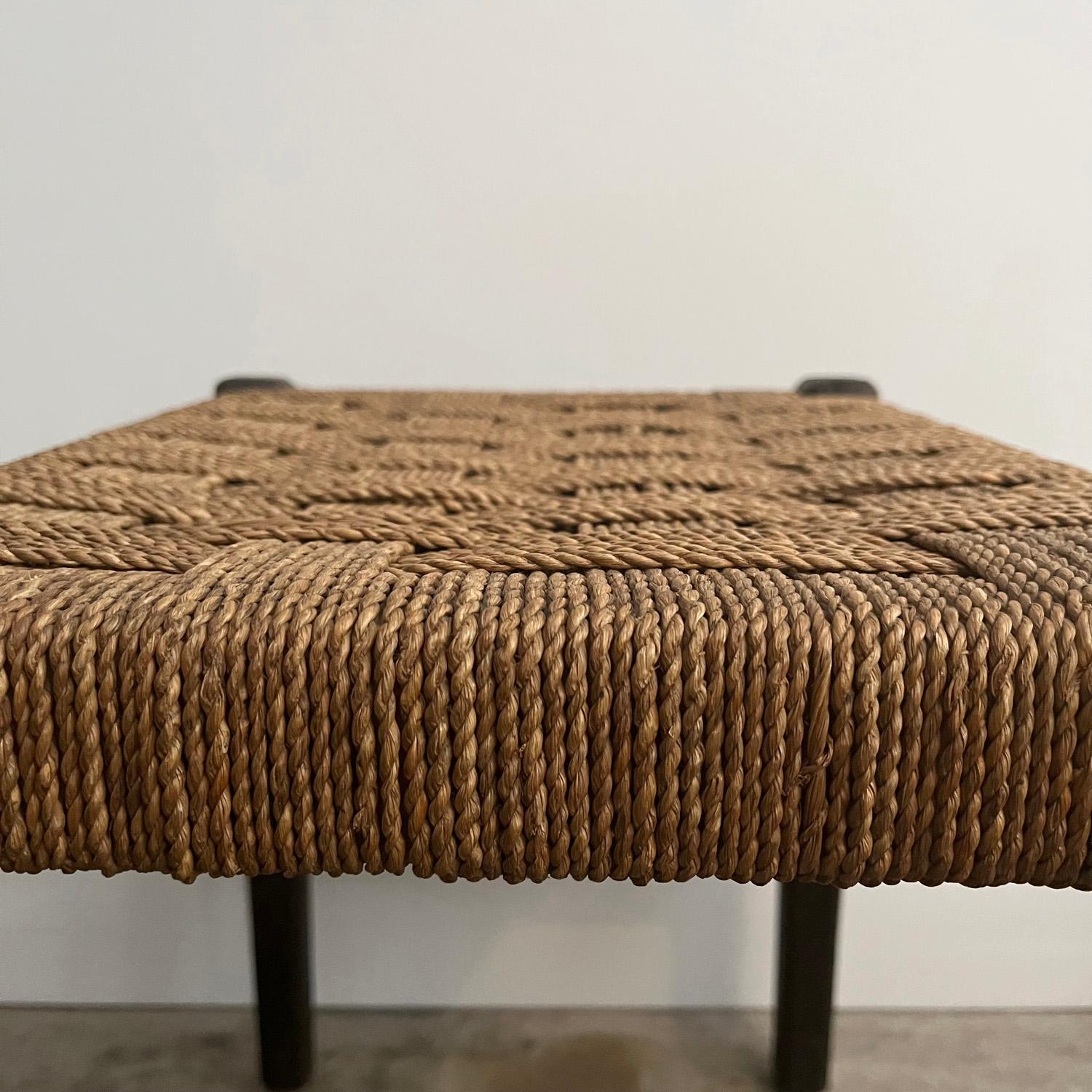 French Cerused Oak & Rope Stool in the style of Francis Jourdain For Sale 2