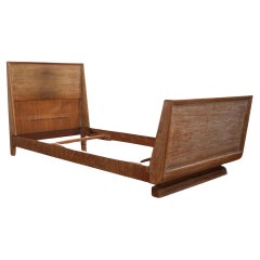 French cerused oak small single bed ca.1940