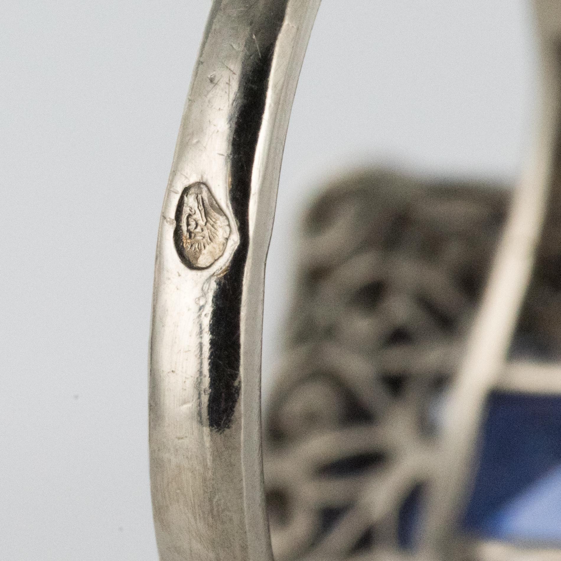 Franzsischer 5 Karat Ceylon-Saphir-Diamant-Ring aus 18 Karat Weigold im Art dco-Stil im Angebot 9