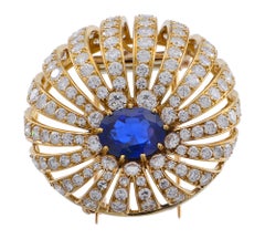 French, Ceylon Type Sapphire, Diamond and 18 Carat Gold Dress Clip/Pendant
