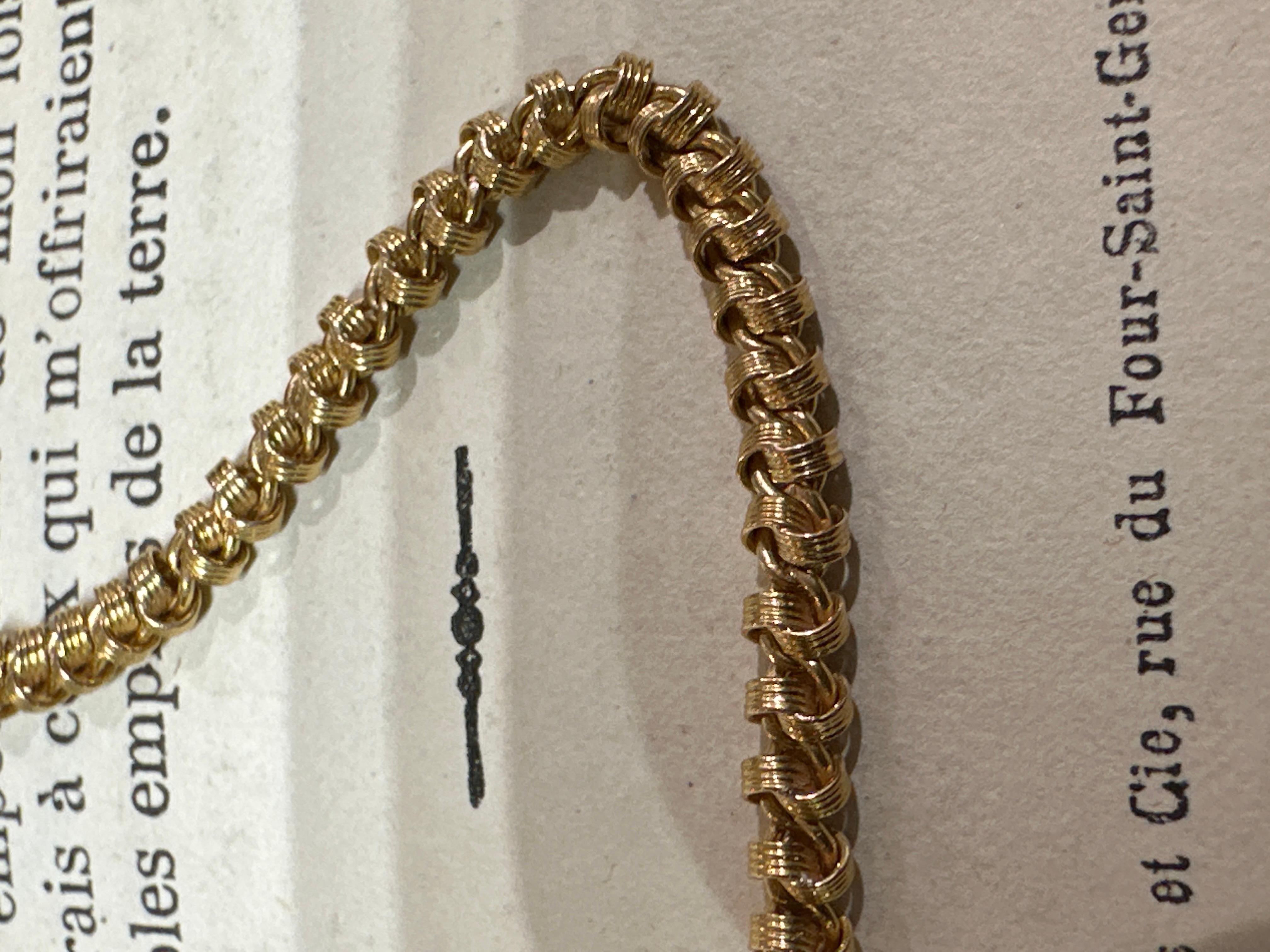 18 Karat Gold Choker-Halskette mit französischer Kette im Angebot 7