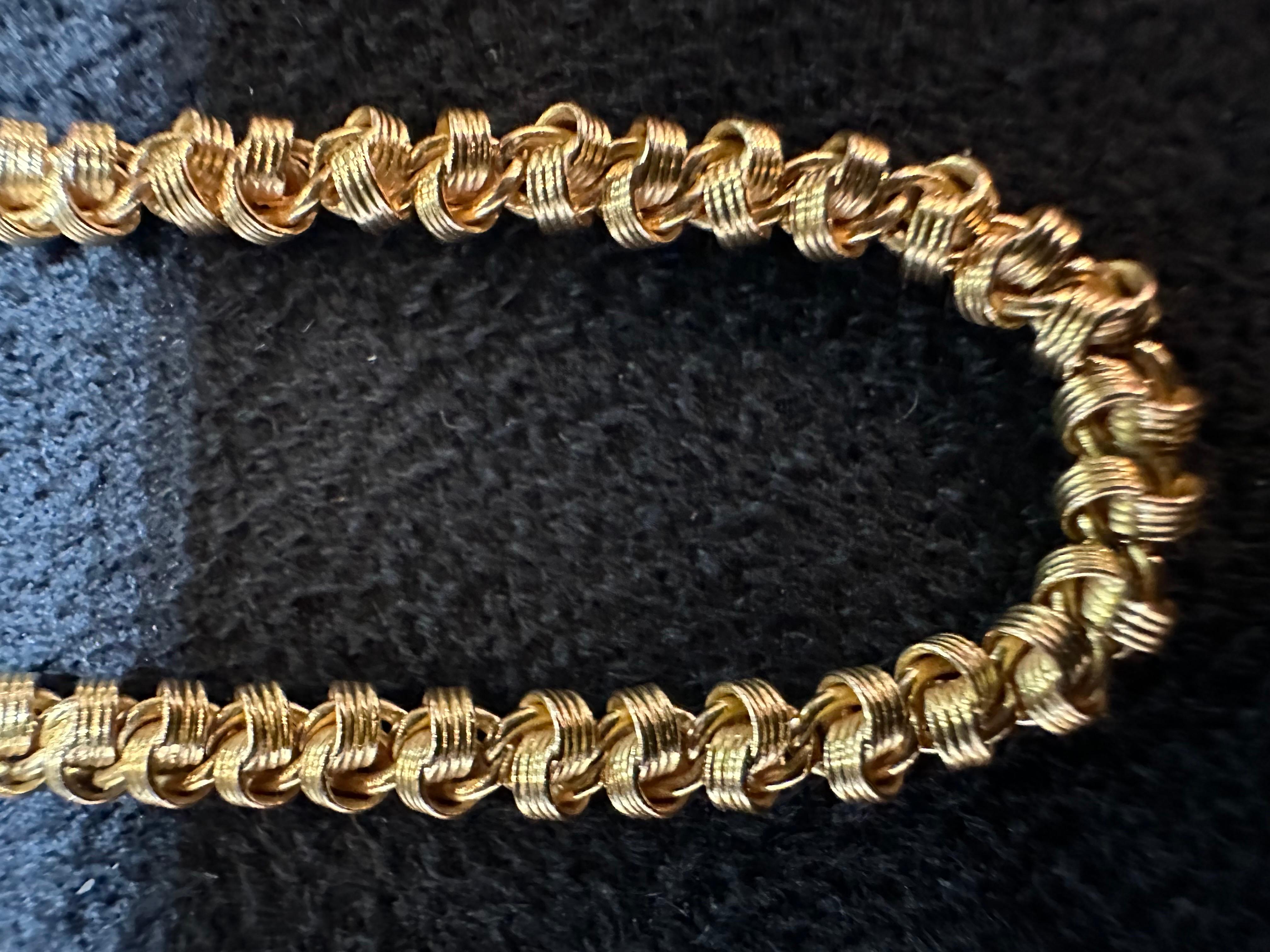 18 Karat Gold Choker-Halskette mit französischer Kette für Damen oder Herren im Angebot