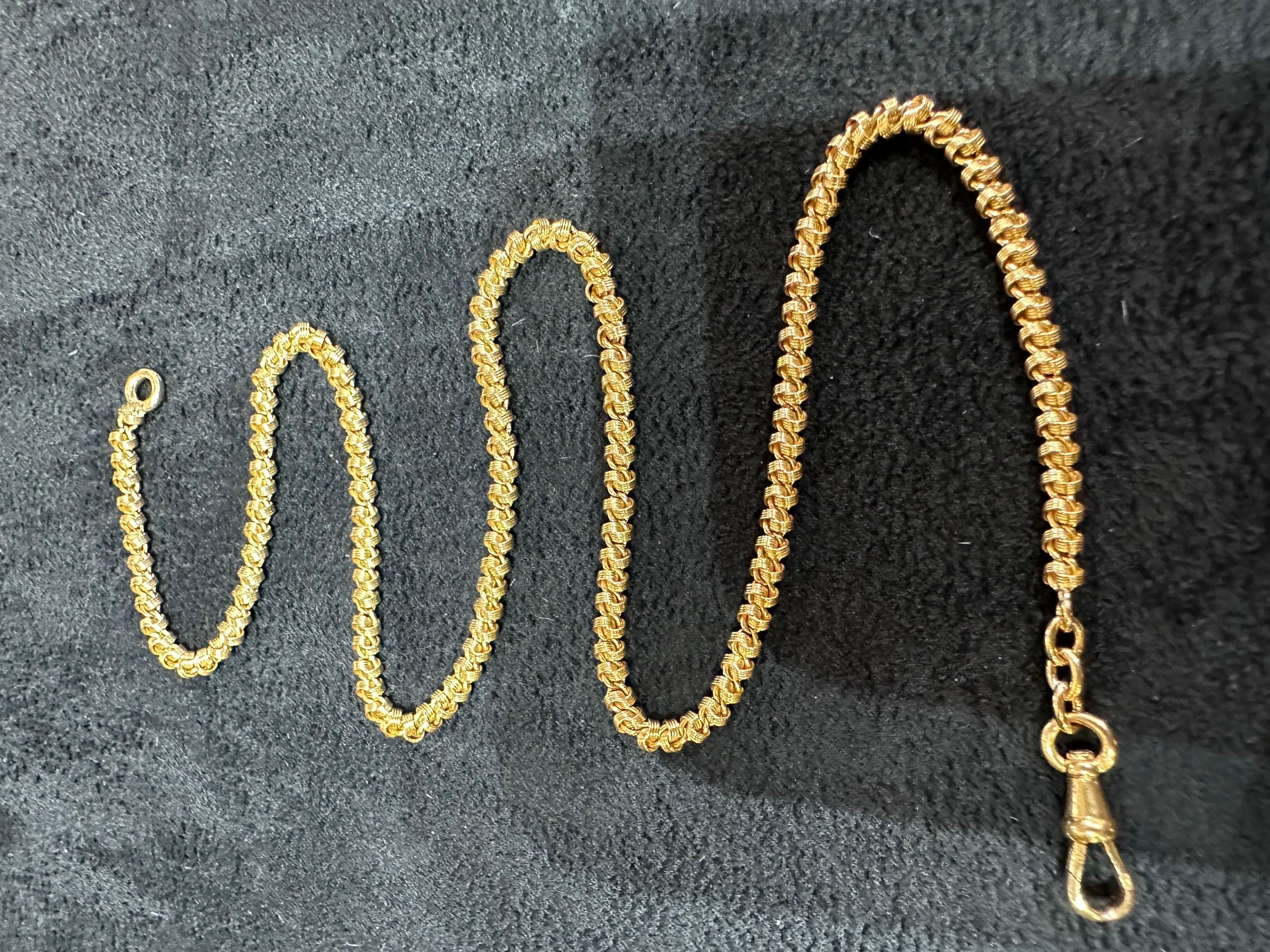 18 Karat Gold Choker-Halskette mit französischer Kette im Angebot 1