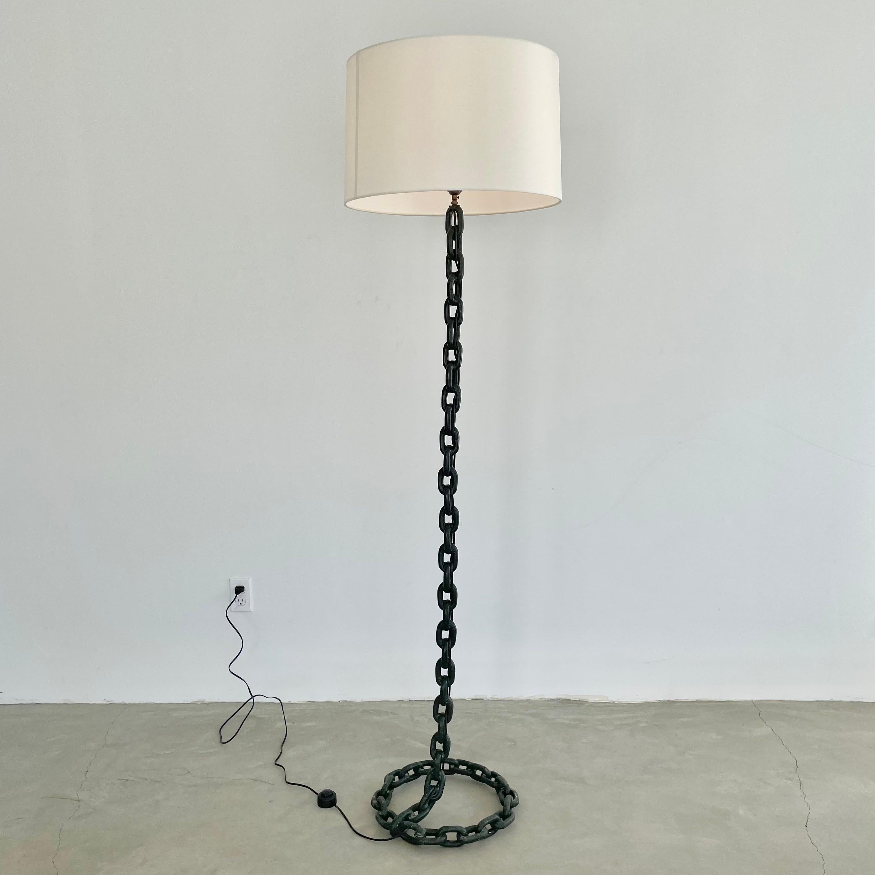 Brutalist French Chain Floor Lamp, 1950s France
