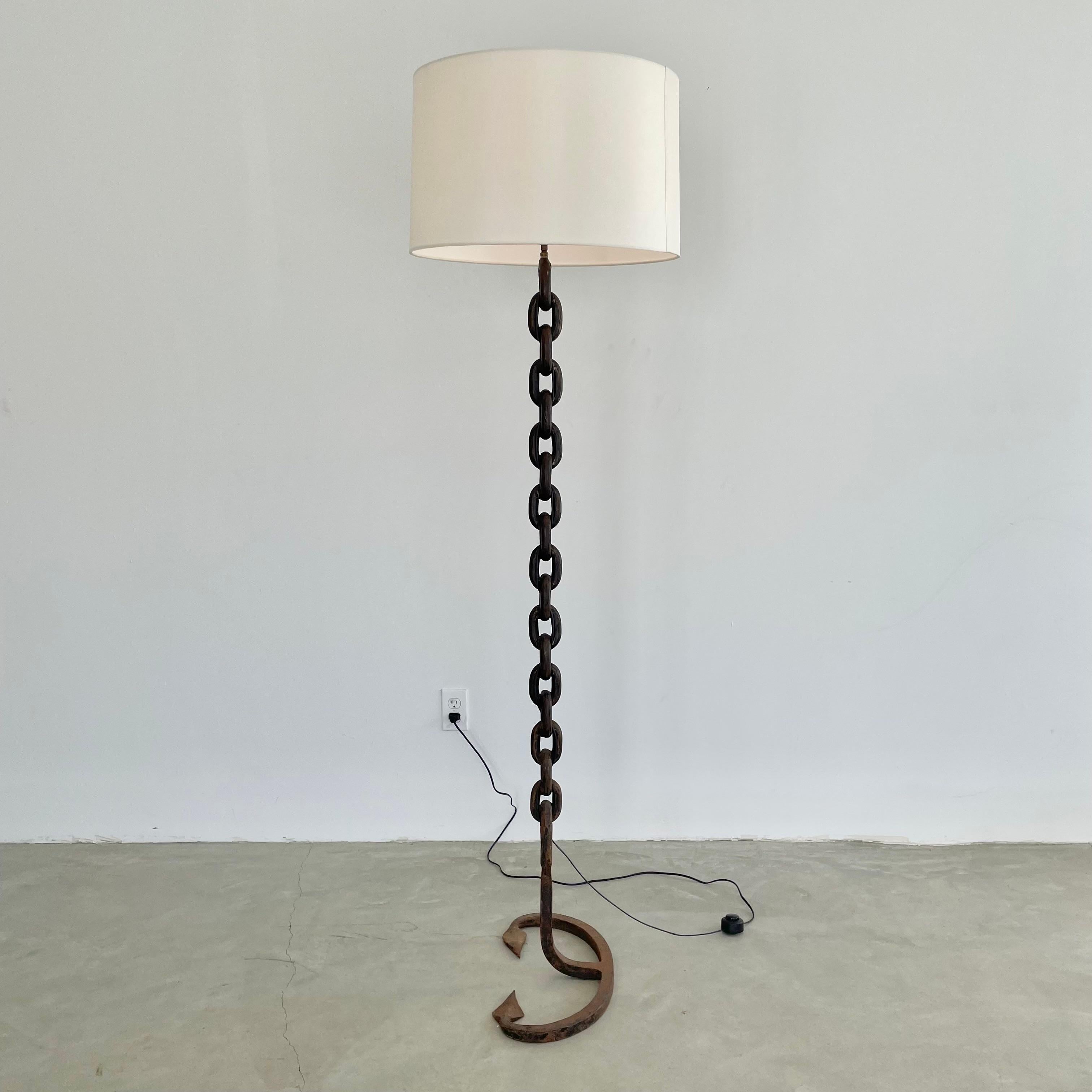 French Chain Link Floor Lamp, 1960s France For Sale 8