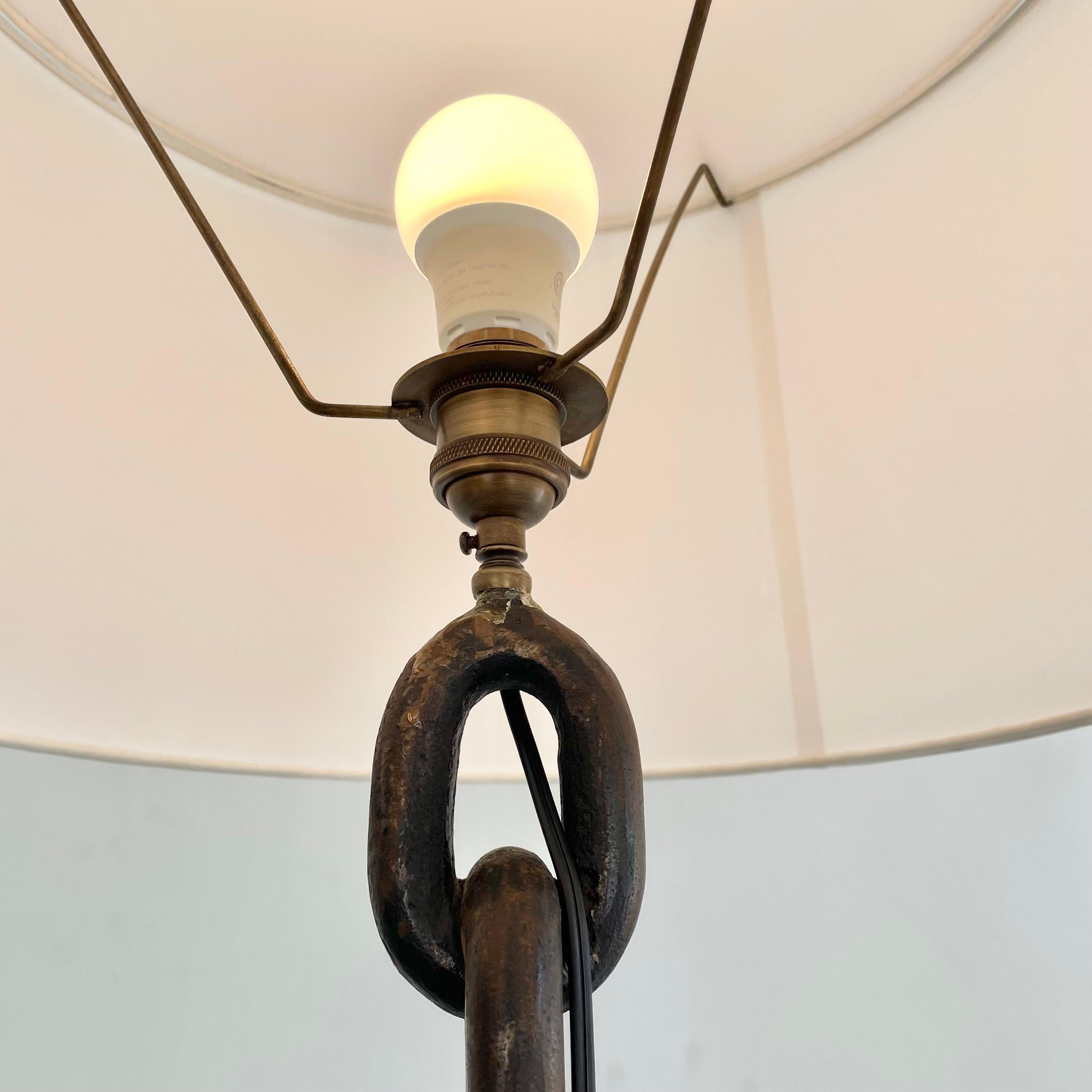 Mid-20th Century French Chain Link Floor Lamp, 1960s France For Sale