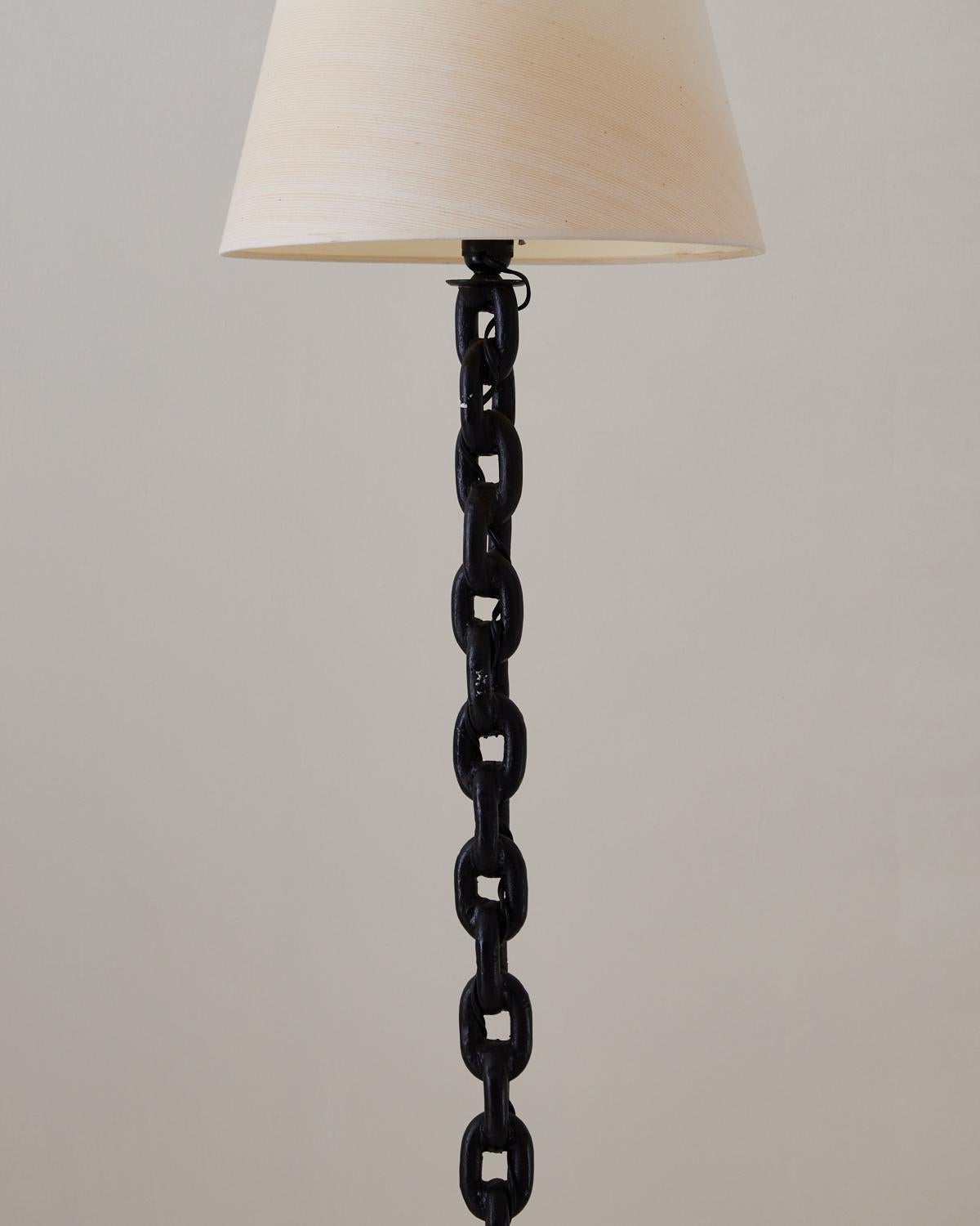 Post-Modern French Chain Link Floor Lamp in the Style of Franz West, 1980's For Sale