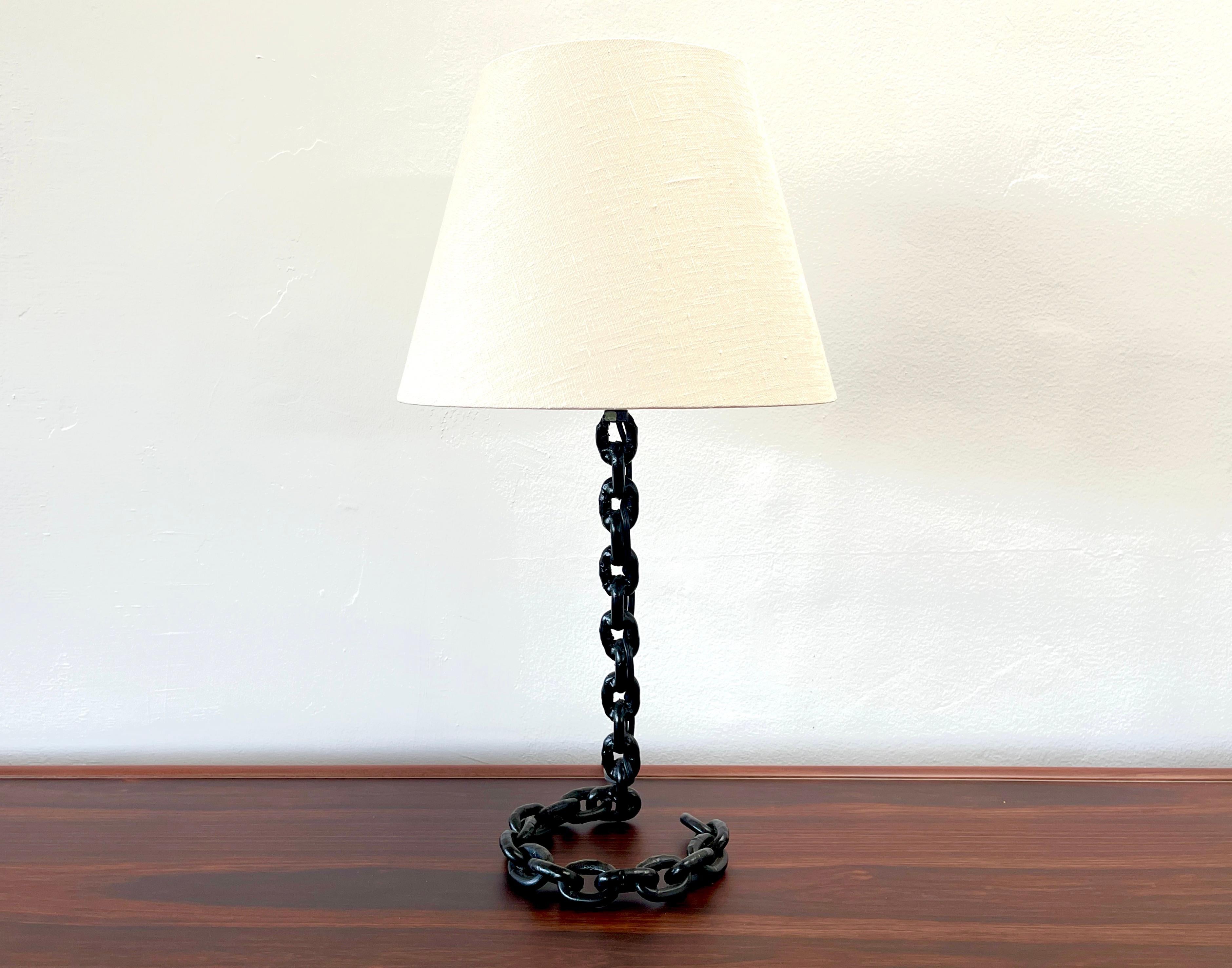 Mid-20th Century French Chain Link Table Lamp For Sale