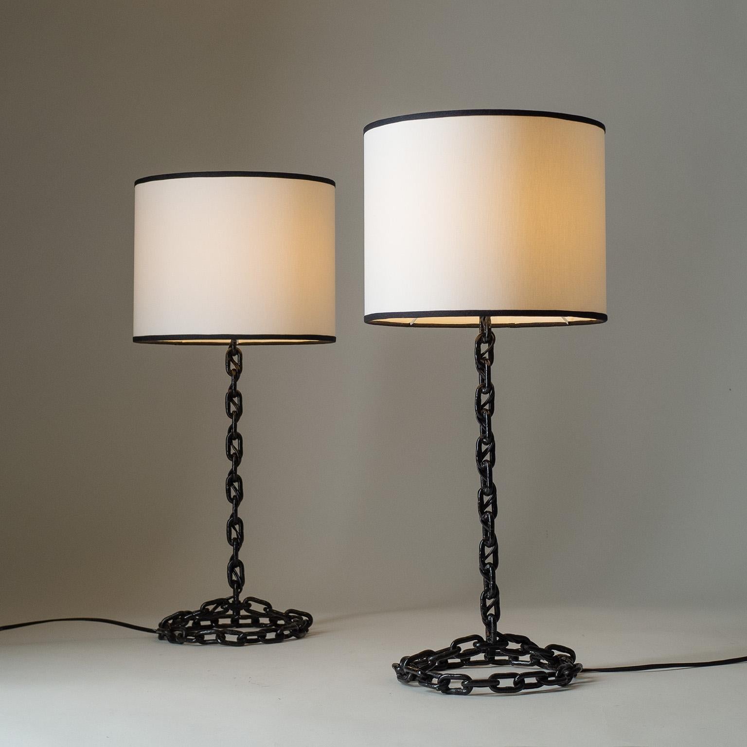 French Chain Link Table Lamps, circa 1970 2