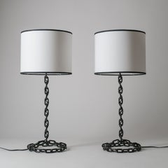 French Chain Link Table Lamps, circa 1970