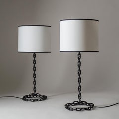 French Chain Link Table Lamps, circa 1970