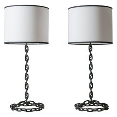 French Chain Link Table Lamps, circa 1970