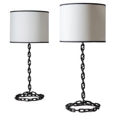 French Chain Link Table Lamps, circa 1970