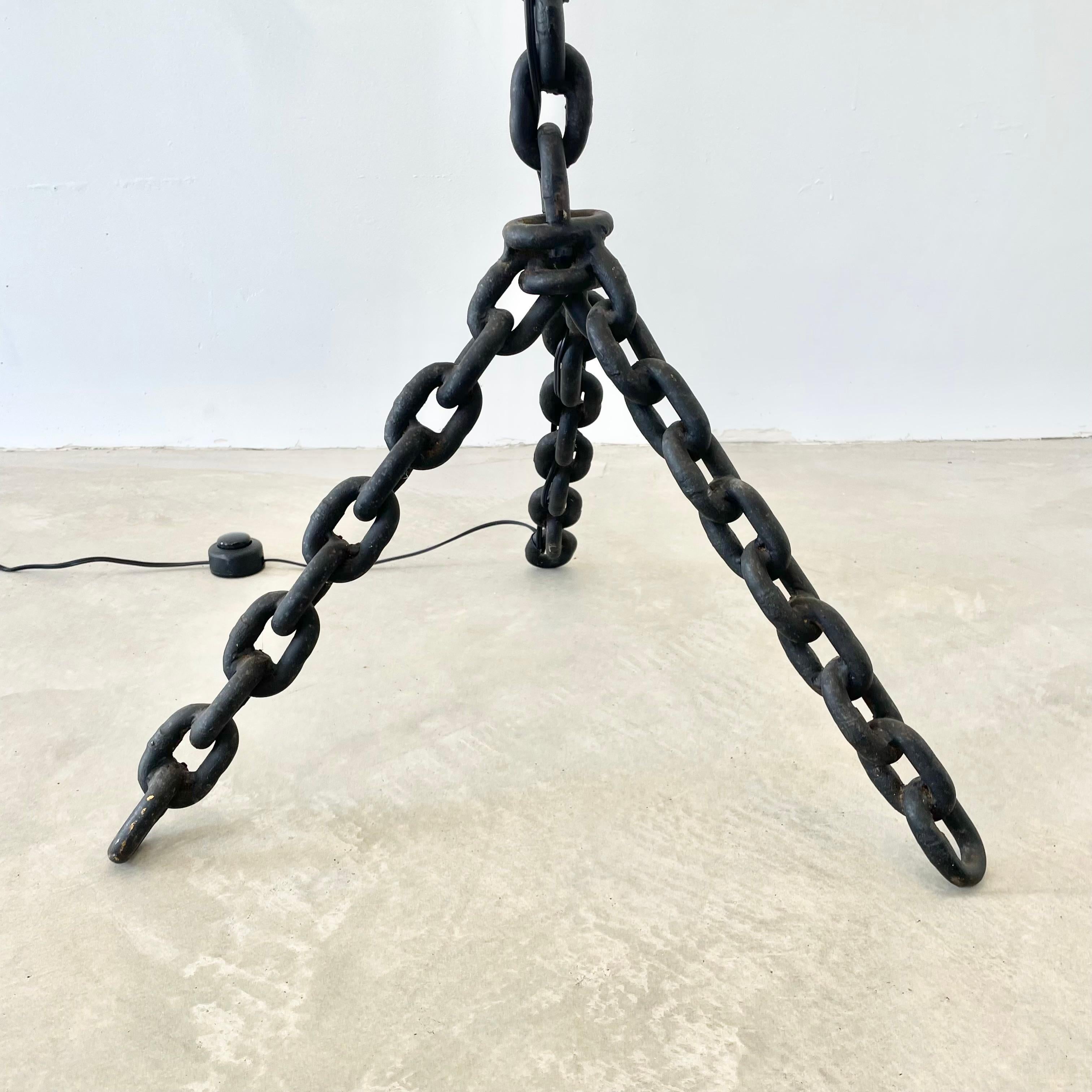 French Chain Tripod Floor Lamp, 1960s France For Sale 4