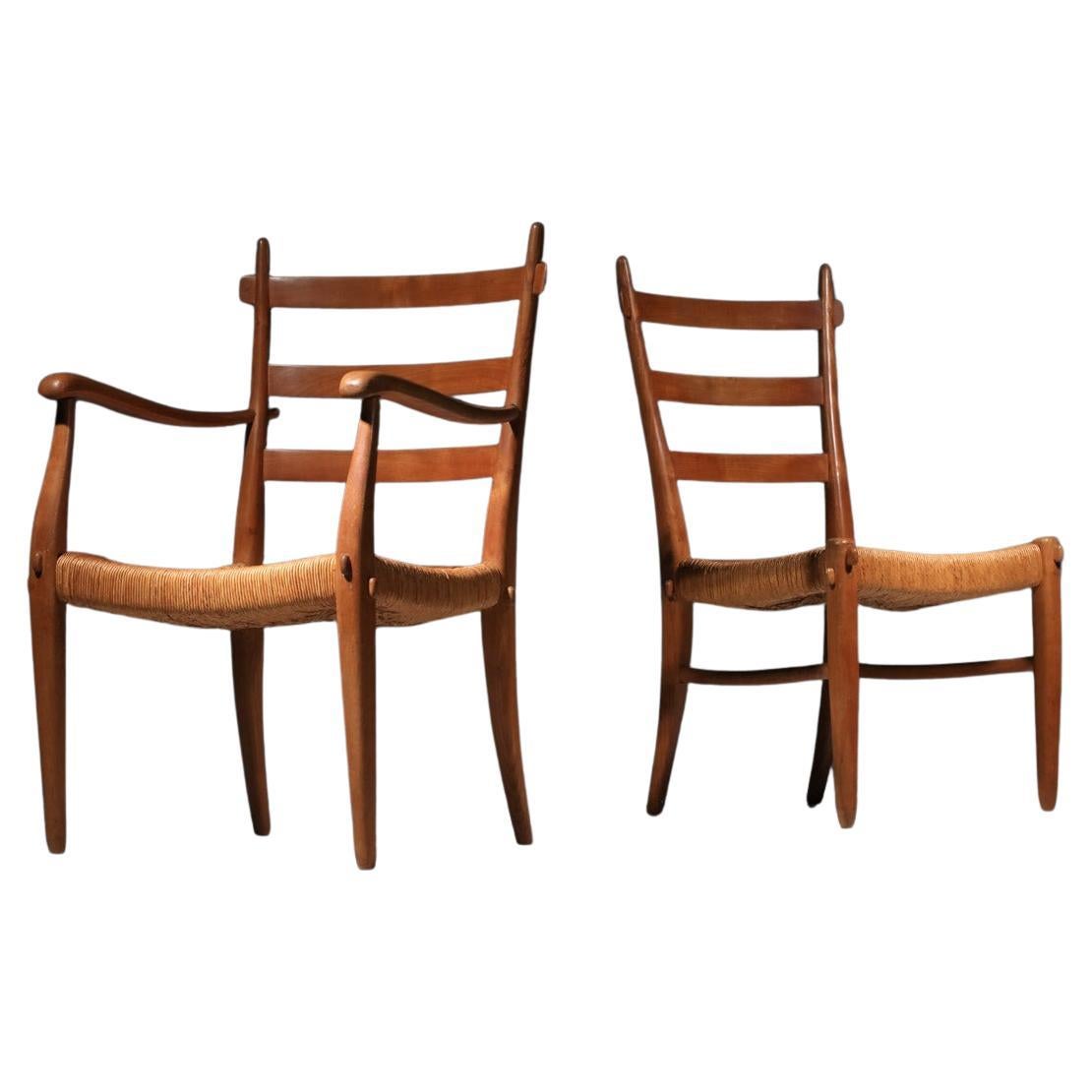 French chair and armchair duo from the 60's
